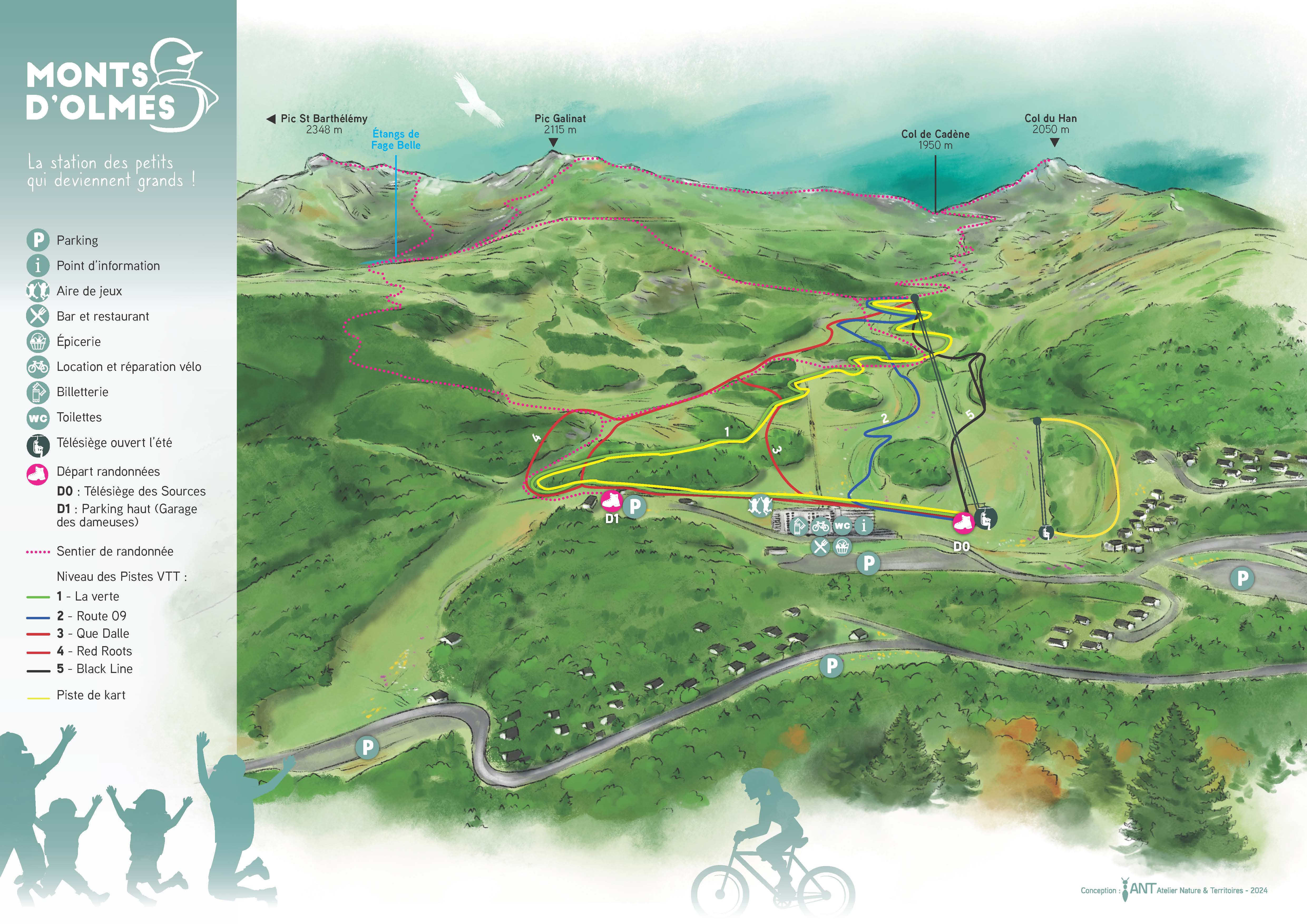 Plan pistes VTT Monts d'Olmes