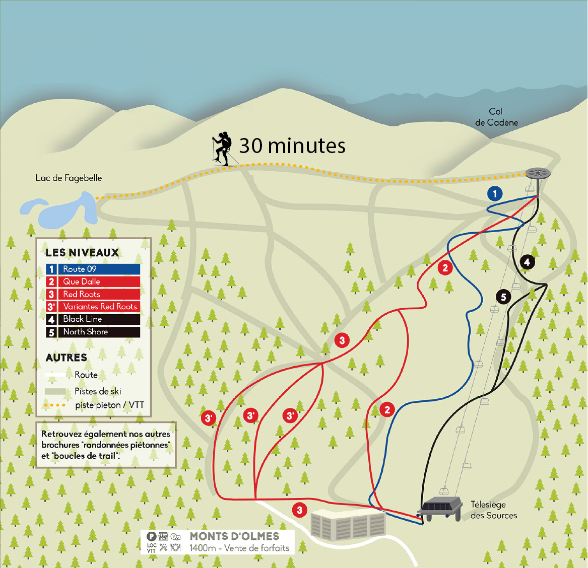 Plan pistes VTT Monts d'Olmes