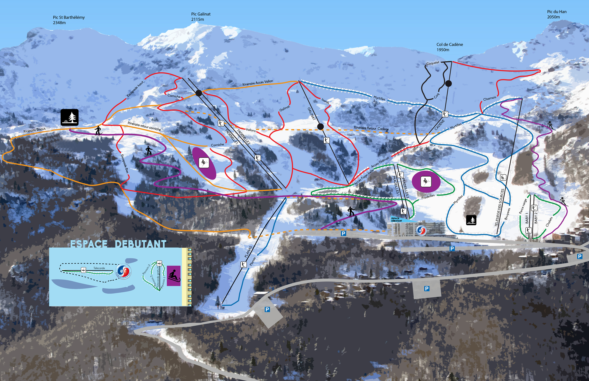 Plan des pistes de Guzet