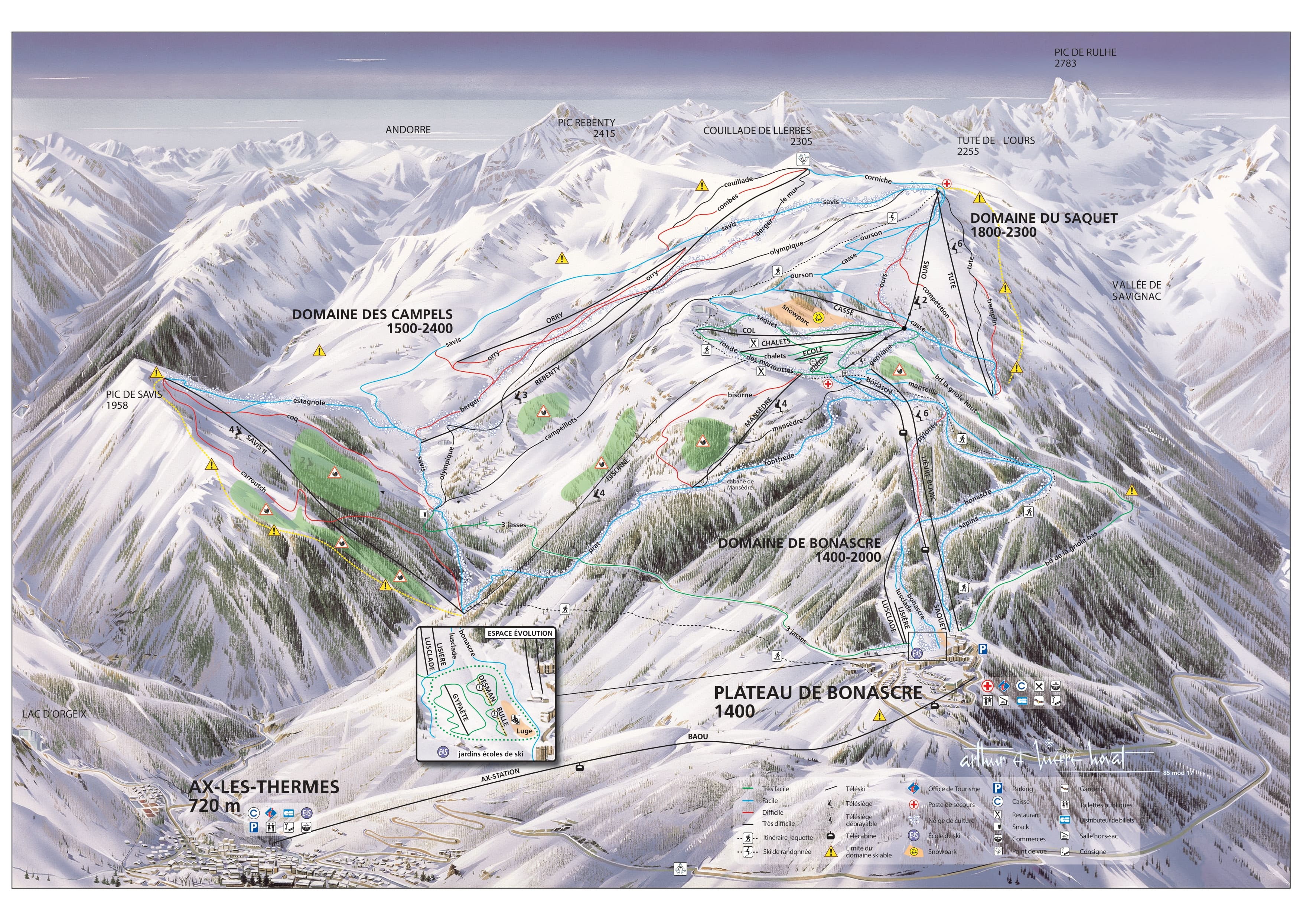 Plan des pistes d'Ax